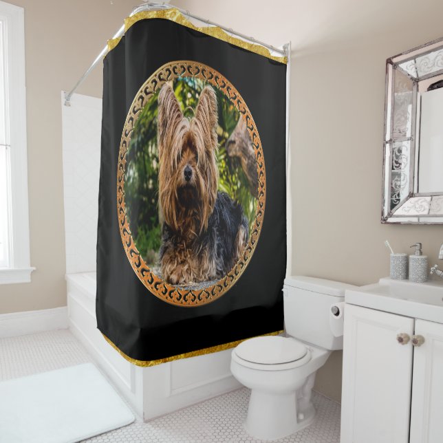 Yorkshire brown and black terrier gold foil design (In Situ)