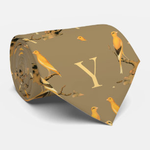  Yorkshire  canary pattern - your monogram  Tie