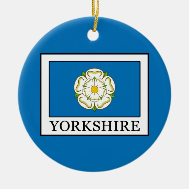 Yorkshire County England Ceramic Ornament (Front)