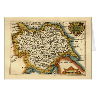 Yorkshire County England Old Antiquarian Atlas Map