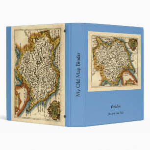 Yorkshire County England Old Antiquarian Atlas Map Binder