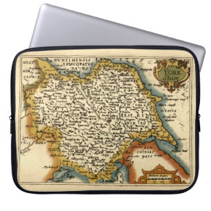 Yorkshire County England Old Antiquarian Atlas Map Laptop Sleeve