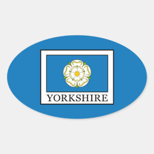 Yorkshire County England Oval Sticker