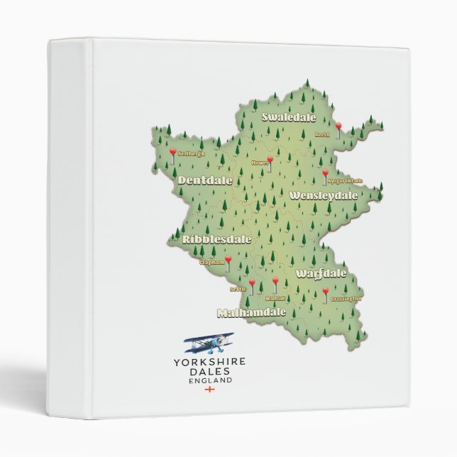 Yorkshire Dales England map Binder (Front/Spine)
