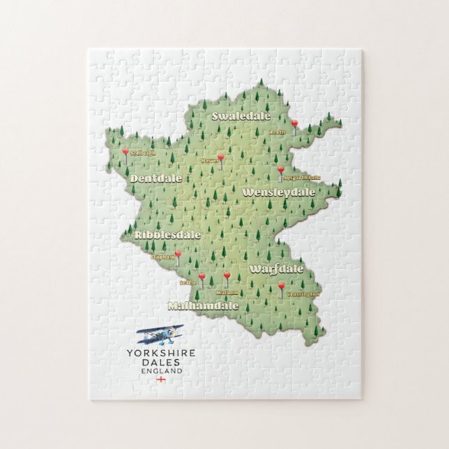 Yorkshire Dales England map Jigsaw Puzzle (Vertical)