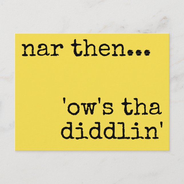 Yorkshire dialect postcard (Front)