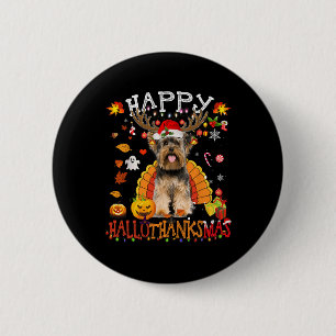 Yorkshire Dog Halloween Christmas Dog Happy Hallot 2 Inch Round Button