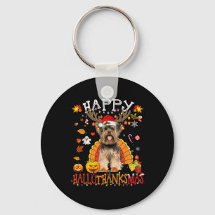 Yorkshire Dog Halloween Christmas Dog Happy Hallot Keychain