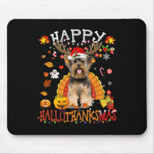 Yorkshire Dog Halloween Christmas Dog Happy Hallot Mouse Pad
