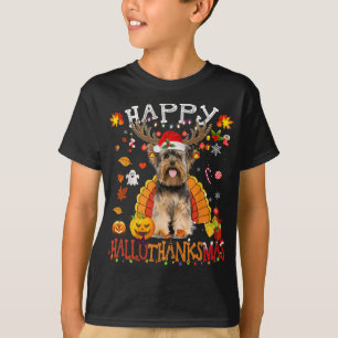 Yorkshire Dog Halloween Christmas Dog Happy Hallot T-Shirt