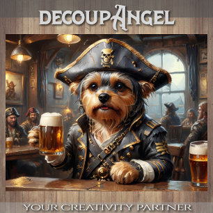 Yorkshire Drinking Beer in Pirate's Den Tissue Paper