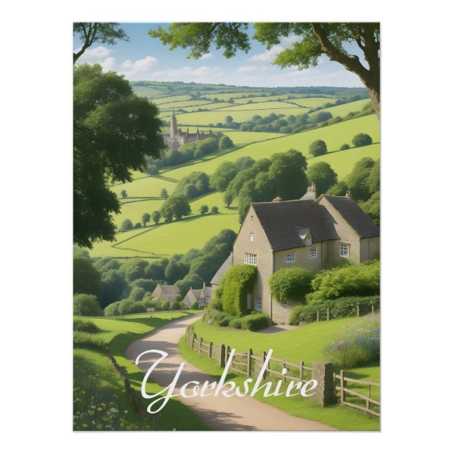 Yorkshire England Travel Poster (Front)