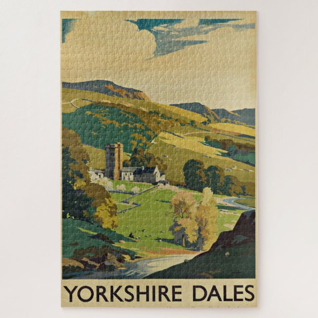 Yorkshire England - Vintage Travel Jigsaw Puzzle (Vertical)