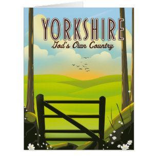 Yorkshire "God's own Country" vintage travel poste