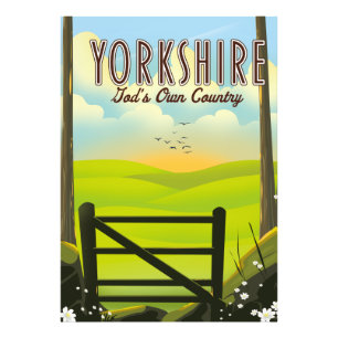 Yorkshire "God's own Country" vintage travel poste Photo Print