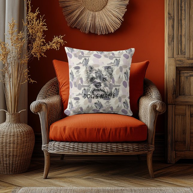 Yorkshire personnalisé Terrier Portrait Coussin Ab (Créateur téléchargé)
