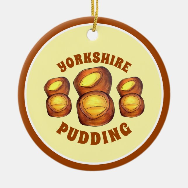 Yorkshire Pudding Sunday Roast UK British Food Ceramic Ornament (Front)