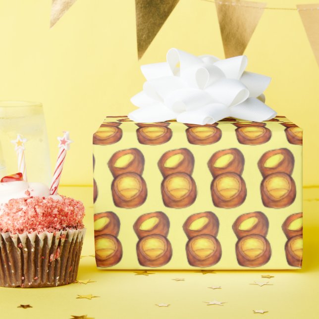 Yorkshire Pudding Sunday Roast UK British Food Wrapping Paper (Birthday Party)
