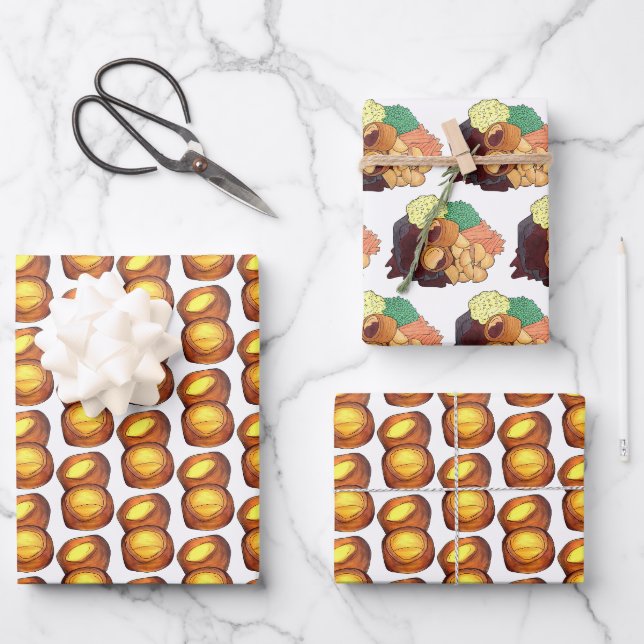 Yorkshire Pudding Sunday Roast UK British Food Wrapping Paper Sheet (Front)