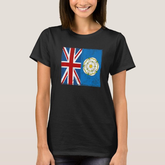 Yorkshire Roots & British Grown Idea With Rose Of  T-Shirt (Front)