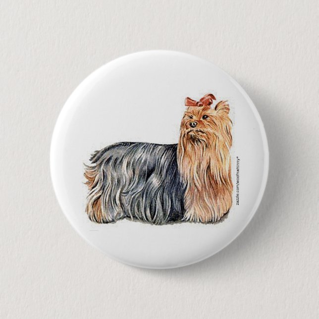 Yorkshire Terrier 2 Inch Round Button (Front)