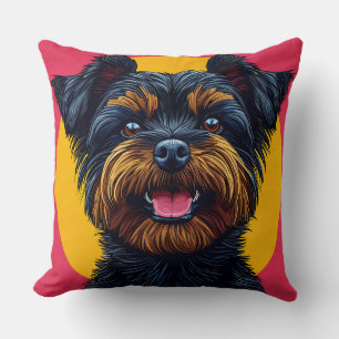 Yorkshire Terrier Against a Bright Background Throw Pillow