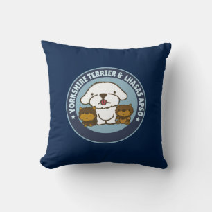 Yorkshire Terrier and Lhasa Apso Throw Pillow