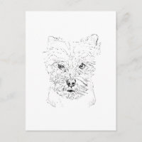 Yorkshire Terrier Art,Minimalist Line Drawing