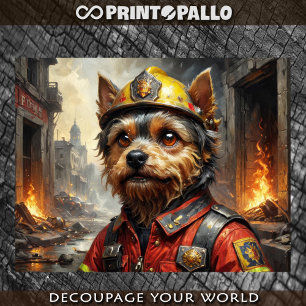 Yorkshire Terrier as Firefighter Tissue Paper