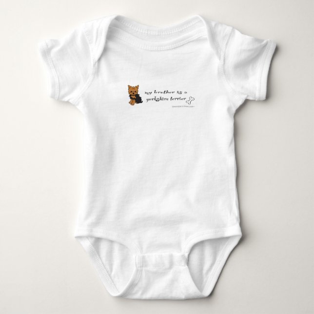 yorkshire terrier baby bodysuit (Front)