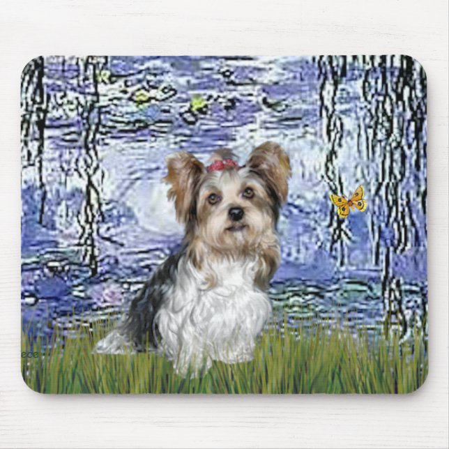 Yorkshire Terrier (Biewer) - Lilies 6 Mouse Pad (Front)