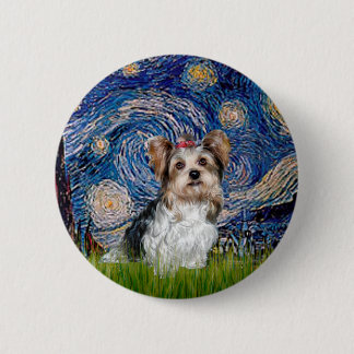 Yorkshire Terrier (Biewer) - Starry Night 2 Inch Round Button
