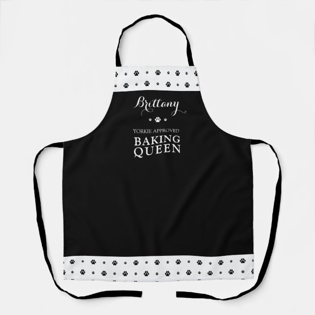 Yorkshire Terrier Black White Baking Queen Custom  Apron (Front)
