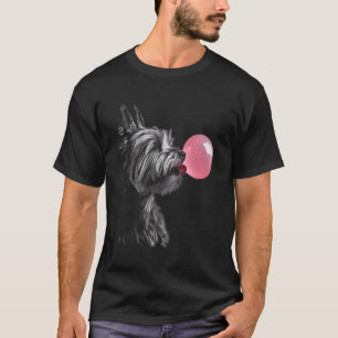 Yorkshire Terrier Blowing Bubble Gum Pink T-Shirt
