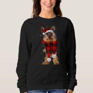Yorkshire Terrier Buffalo Plaid Yorkie Dog Christ Sweatshirt