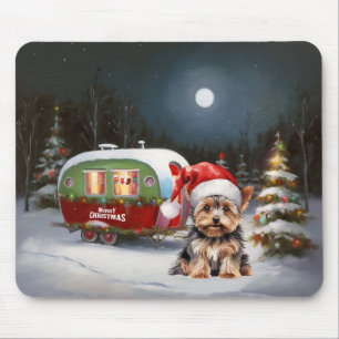 Yorkshire Terrier Caravan Christmas Adventure Mouse Pad