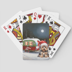 Yorkshire Terrier Caravan Christmas Adventure Playing Cards