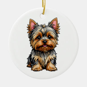 Yorkshire Terrier Ceramic Ornament