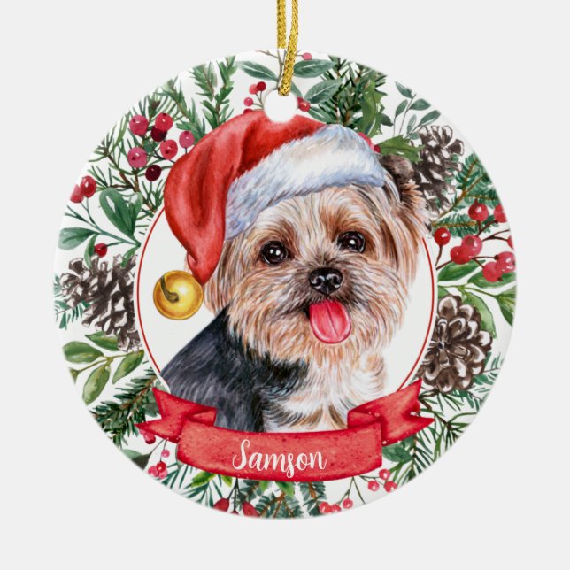 Yorkshire Terrier Chien personnalisées Ornement de (Devant)