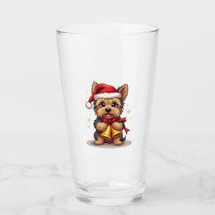 Yorkshire Terrier Christmas Bells Glass