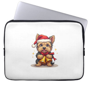 Yorkshire Terrier Christmas Bells Laptop Sleeve