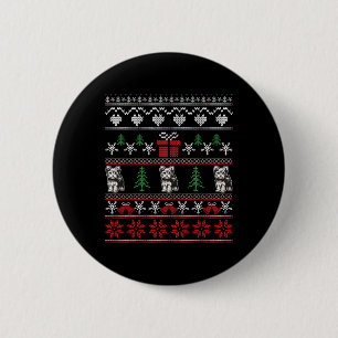 Yorkshire Terrier Christmas Family Ugly Christmas 2 Inch Round Button