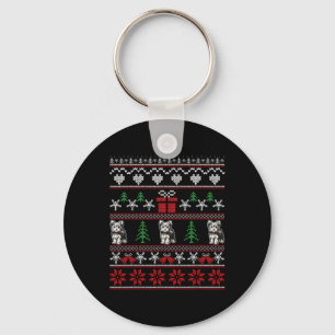 Yorkshire Terrier Christmas Family Ugly Christmas Keychain