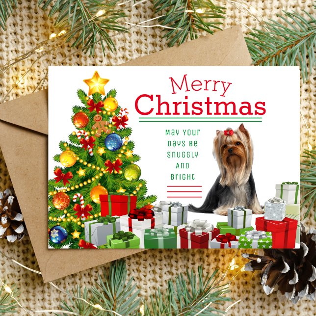 Yorkshire Terrier Christmas Greeting Holiday Postcard (Yorkshire Terrier Christmas Greeting Holiday Postcard - )