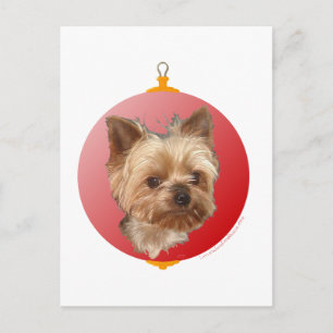 Yorkshire Terrier Christmas Holiday Postcard