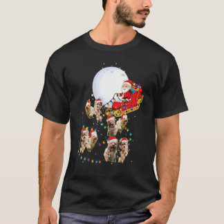 Yorkshire Terrier Christmas Santa Sleigh   Dog   T-Shirt