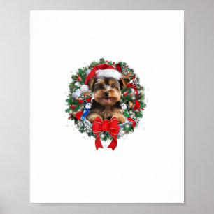 Yorkshire Terrier Christmas Wreath Decoration Xmas