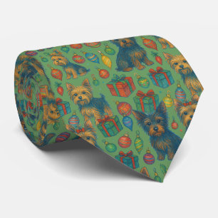 Yorkshire Terrier Christmas Xmas Yorkie            Tie