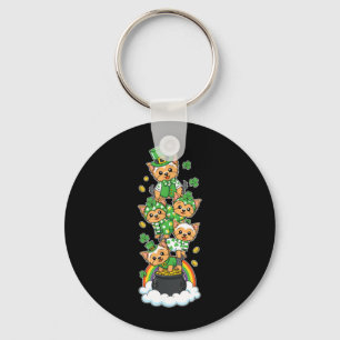 Yorkshire Terrier Clover St Patricks Day Womens Keychain