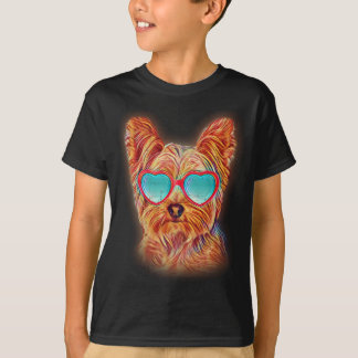 Yorkshire Terrier Colourful Yorkie Neon Dog T-Shirt